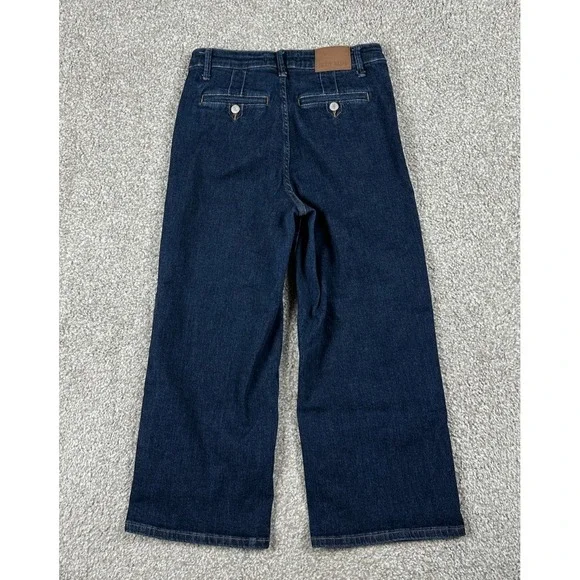 Judy Blue Jeans Womens 9/29 Blue Denim Wide Leg High Rise Crop Stretch *28x23.5 - Picture 9 of 12